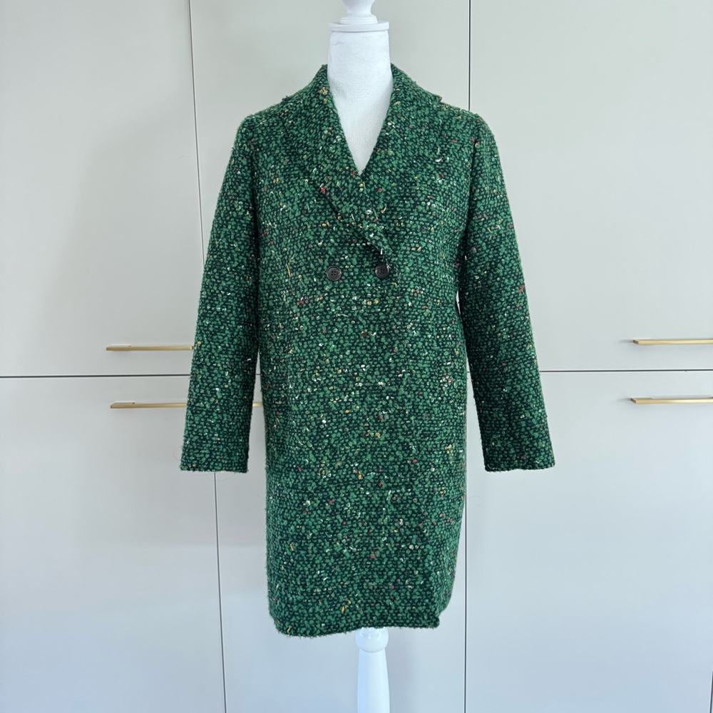 J. Crew Daphne Green Tweed Women's Coat